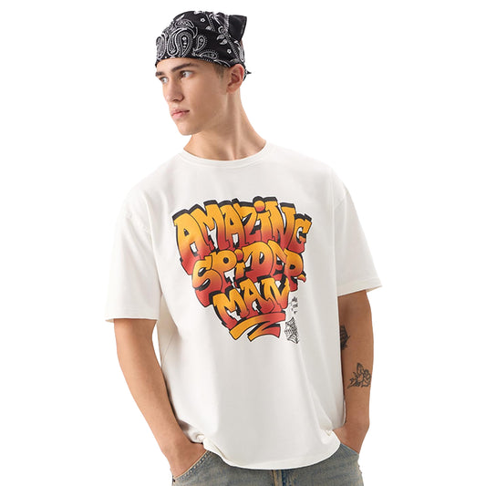 White - Front - The Amazing Spider-Man Unisex Adult Lunge T-Shirt