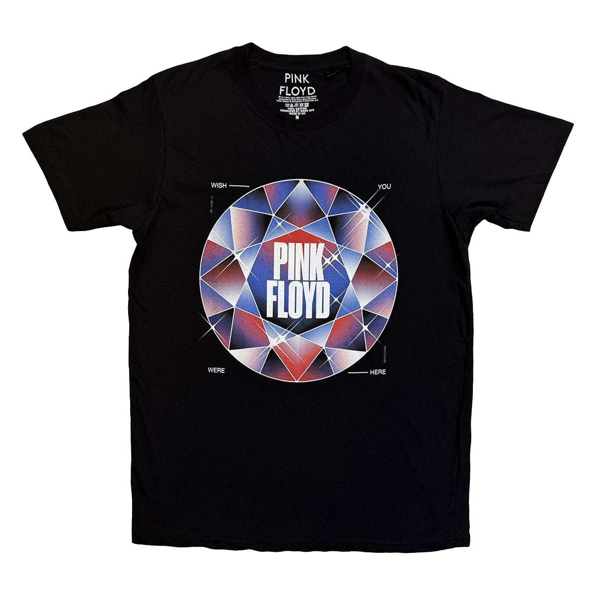 Black - Front - Pink Floyd Unisex Adult Diamond T-Shirt