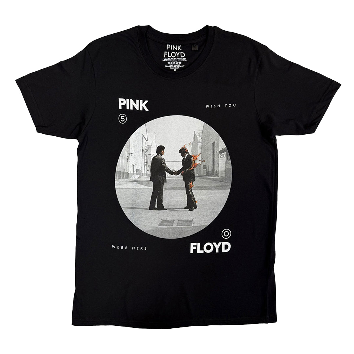 Black - Front - Pink Floyd Unisex Adult Man on Fire T-Shirt