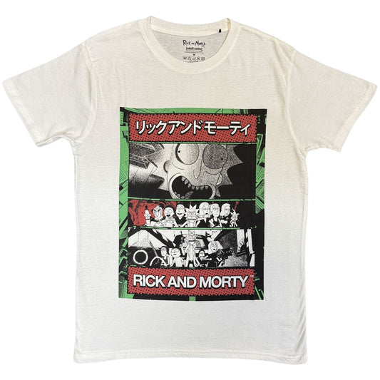 White - Front - Rick And Morty Unisex Adult Comic T-Shirt
