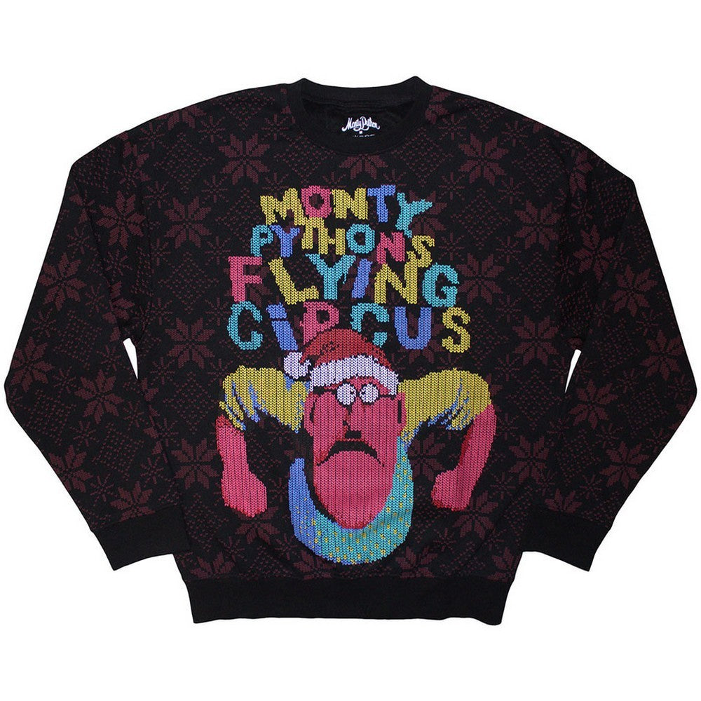 Black - Front - Monty Python Unisex Adult Flying Circus Grumpy Elf Sweatshirt