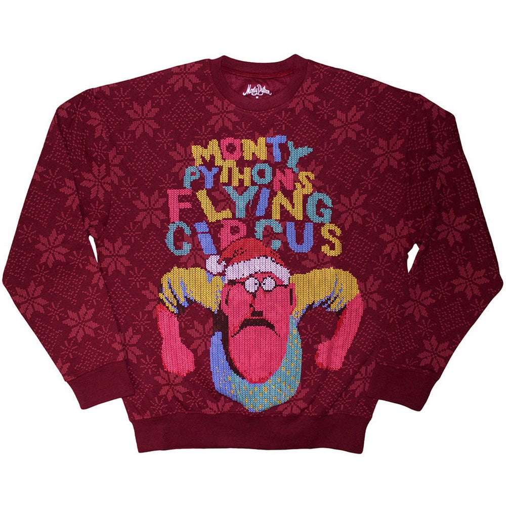 Maroon Red - Front - Monty Python Unisex Adult Flying Circus Grumpy Elf Sweatshirt