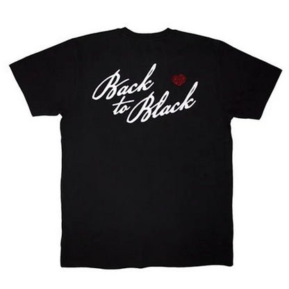 Black - Back - Amy Winehouse Unisex Adult Back To Black Embellished T-Shirt