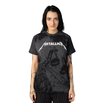 Black - Side - Metallica Unisex Adult And Justice For All Washed T-Shirt