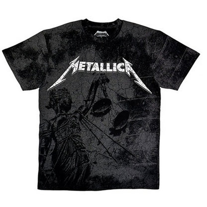 Black - Front - Metallica Unisex Adult And Justice For All Washed T-Shirt