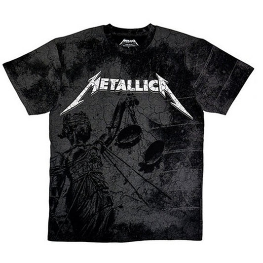 Black - Front - Metallica Unisex Adult And Justice For All Washed T-Shirt