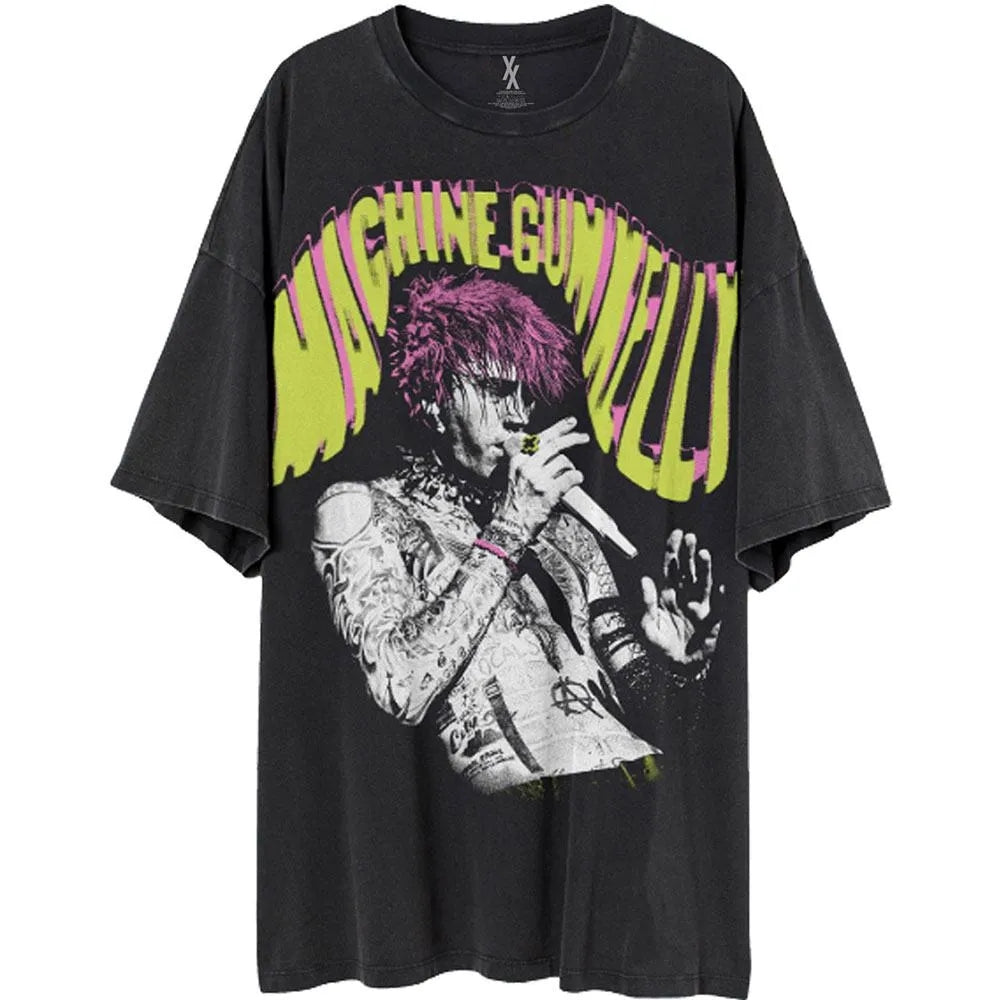 Black - Front - Machine Gun Kelly Unisex Adult Tickets To My Downfall Oversized T-Shirt
