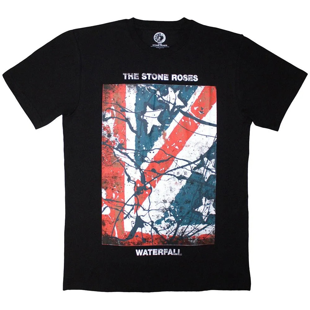 Black - Front - The Stone Roses Unisex Adult Waterfall T-Shirt