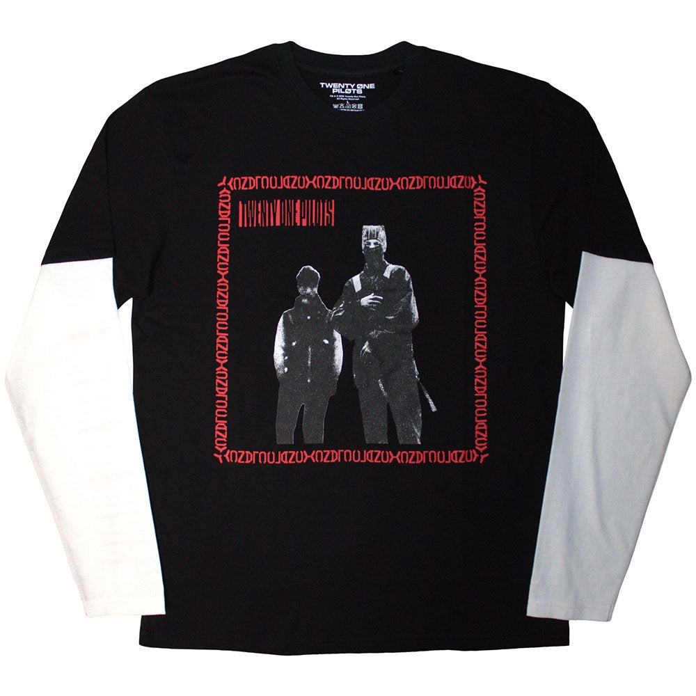 Black-White - Front - Twenty One Pilots Unisex Adult Run Frame Layered Long-Sleeved T-Shirt