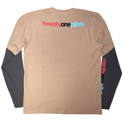 Grey - Back - Twenty One Pilots Unisex Adult Layered Long-Sleeved T-Shirt