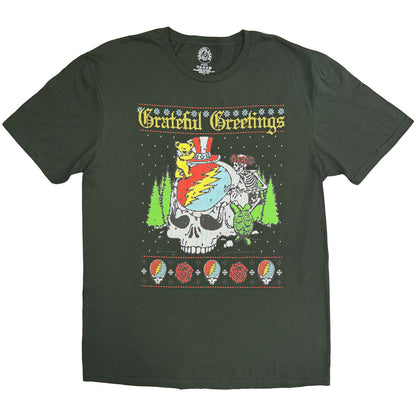 Green - Front - Grateful Dead Unisex Adult Grateful Greetings T-Shirt
