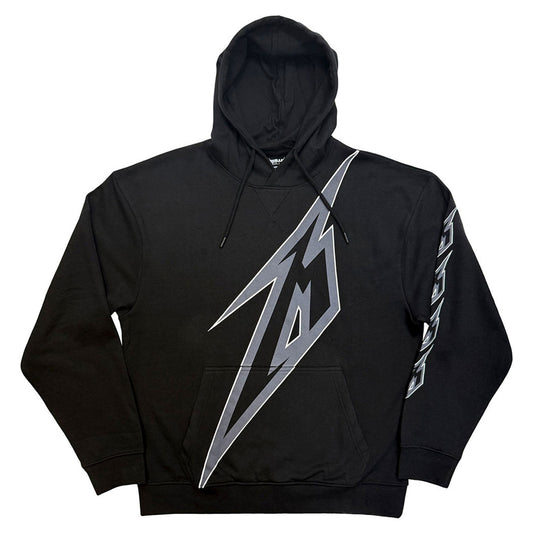 Black - Front - Metallica Unisex Adult Bolt Logo Hoodie