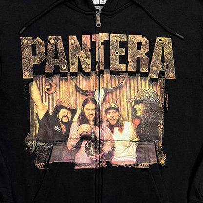 Black - Back - Pantera Unisex Adult Band Full Zip Hoodie