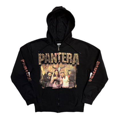 Black - Front - Pantera Unisex Adult Band Full Zip Hoodie