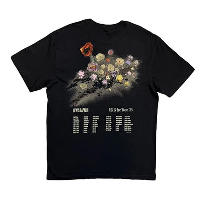 Black - Back - Lewis Capaldi Unisex Adult Flowers UK Tour ´25 T-Shirt