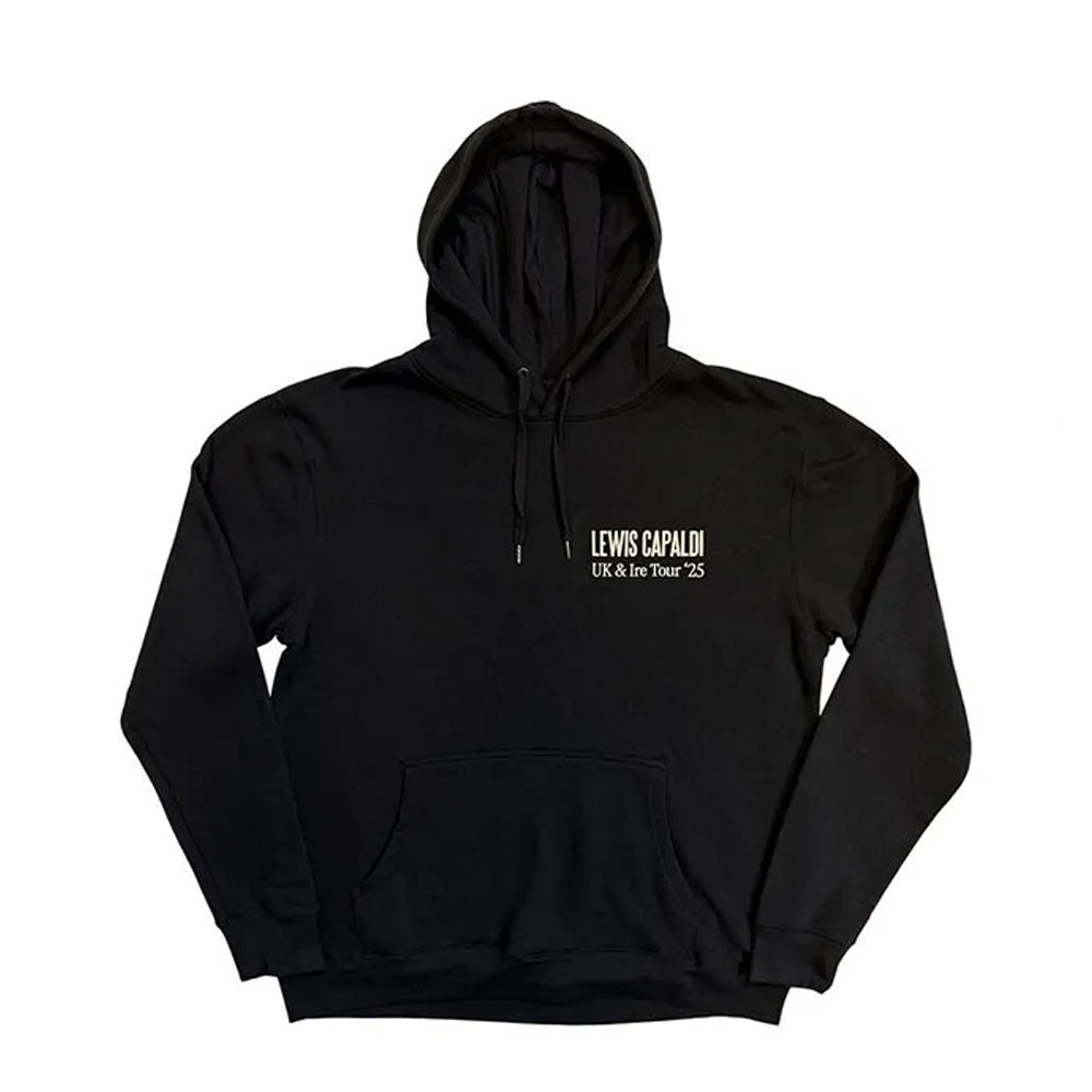 Black - Front - Lewis Capaldi Unisex Adult UK Tour ´25 Pull Over Hoodie
