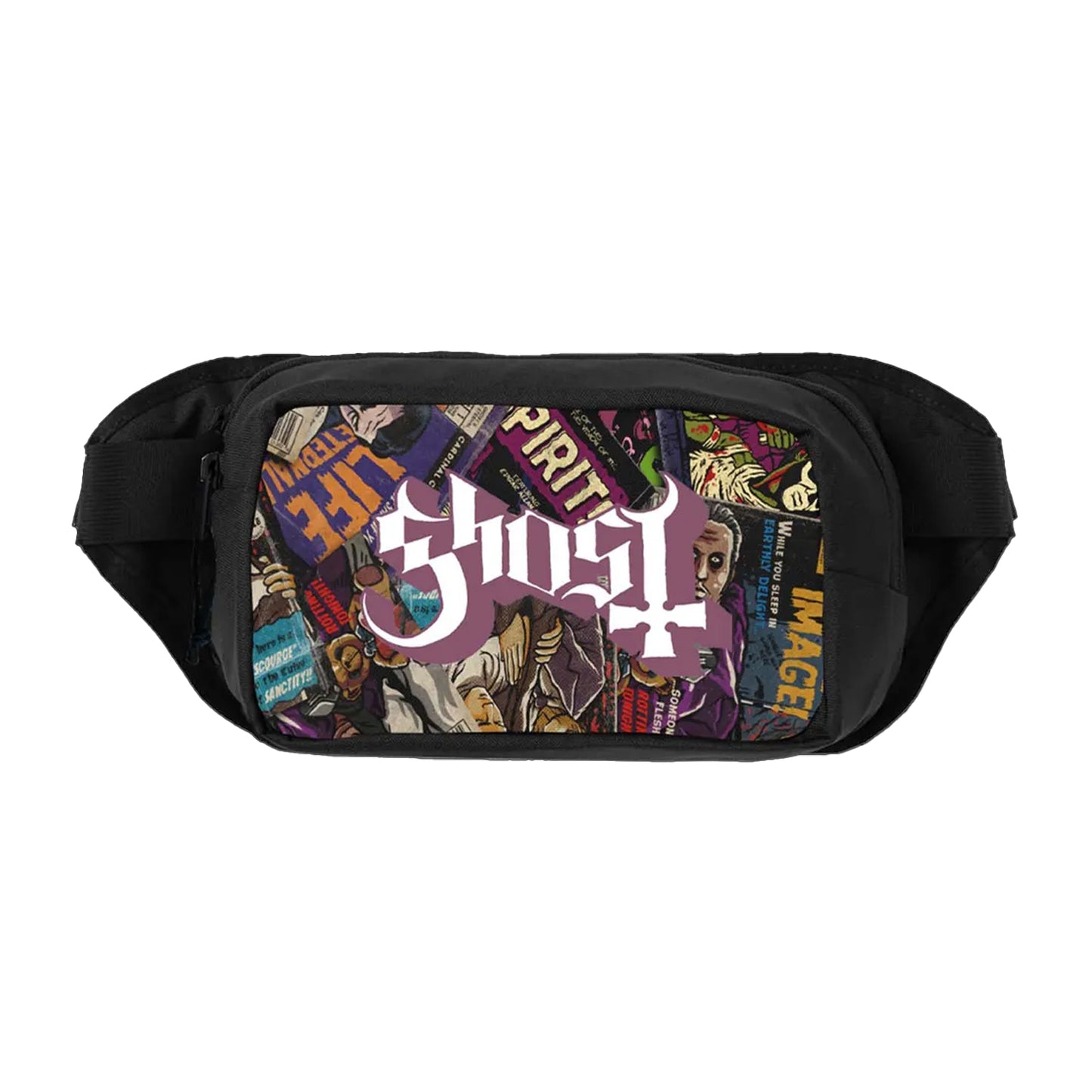 Black - Front - Ghost Unisex Adult Magazines Shoulder Bag
