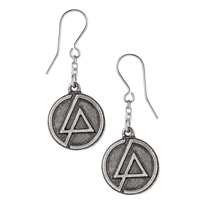 Metal - Front - Linkin Park Womens-Ladies LP Circle Logo Dangle Earrings