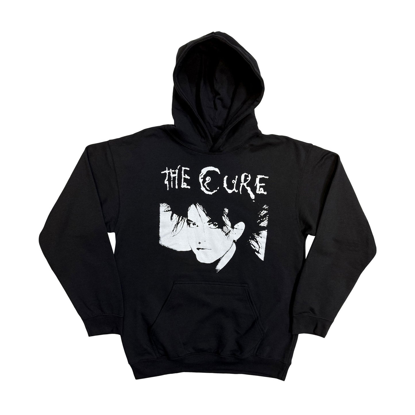 Black - Front - The Cure Unisex Adult Robert Illustration Pull Over Hoodie