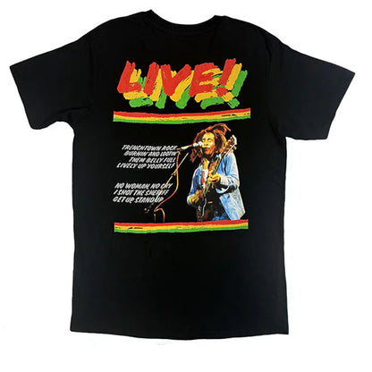 Black - Back - Bob Marley Unisex Adult Live Concert Back Print T-Shirt