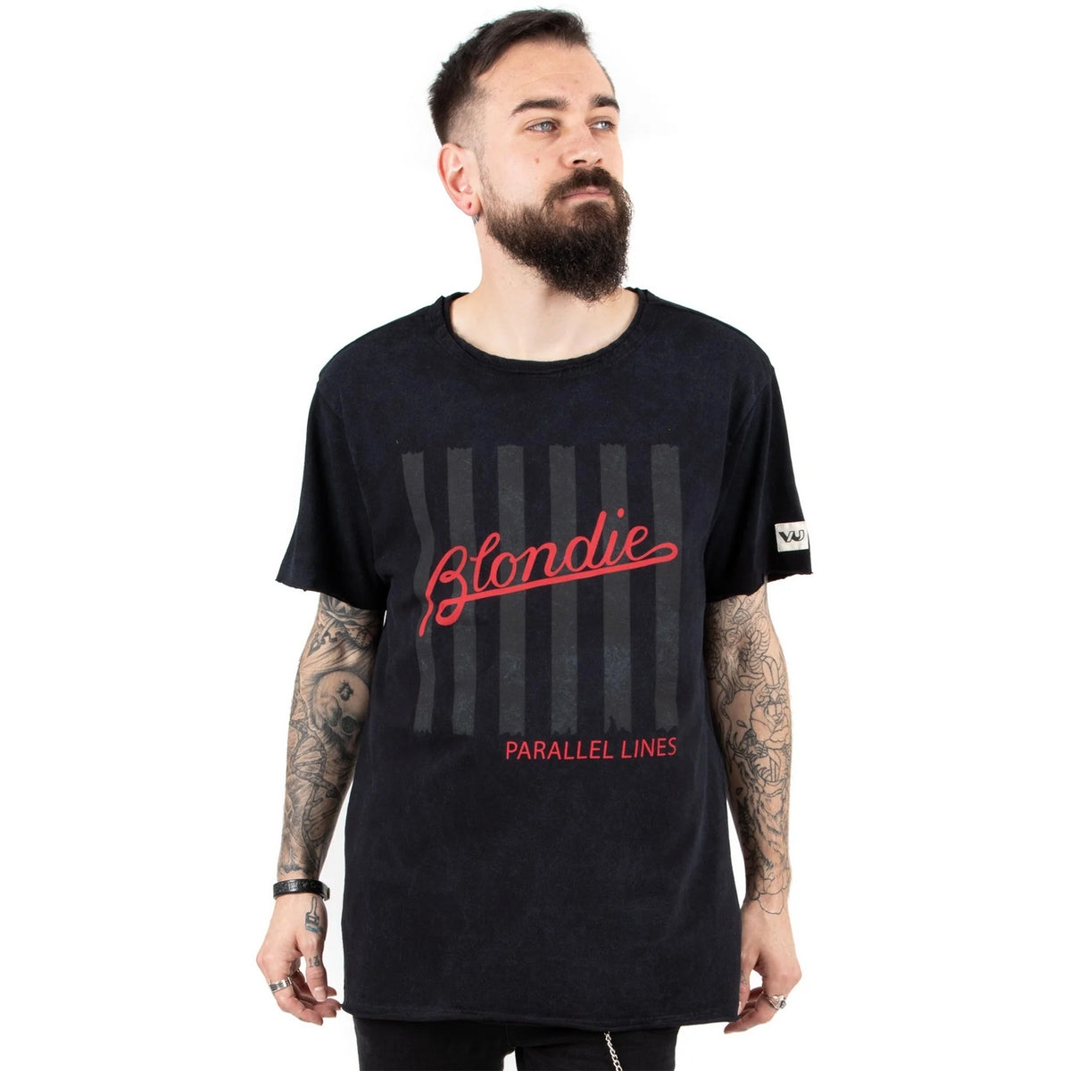 Black - Back - Blondie Unisex Adult Parallel Lines Back Print T-Shirt