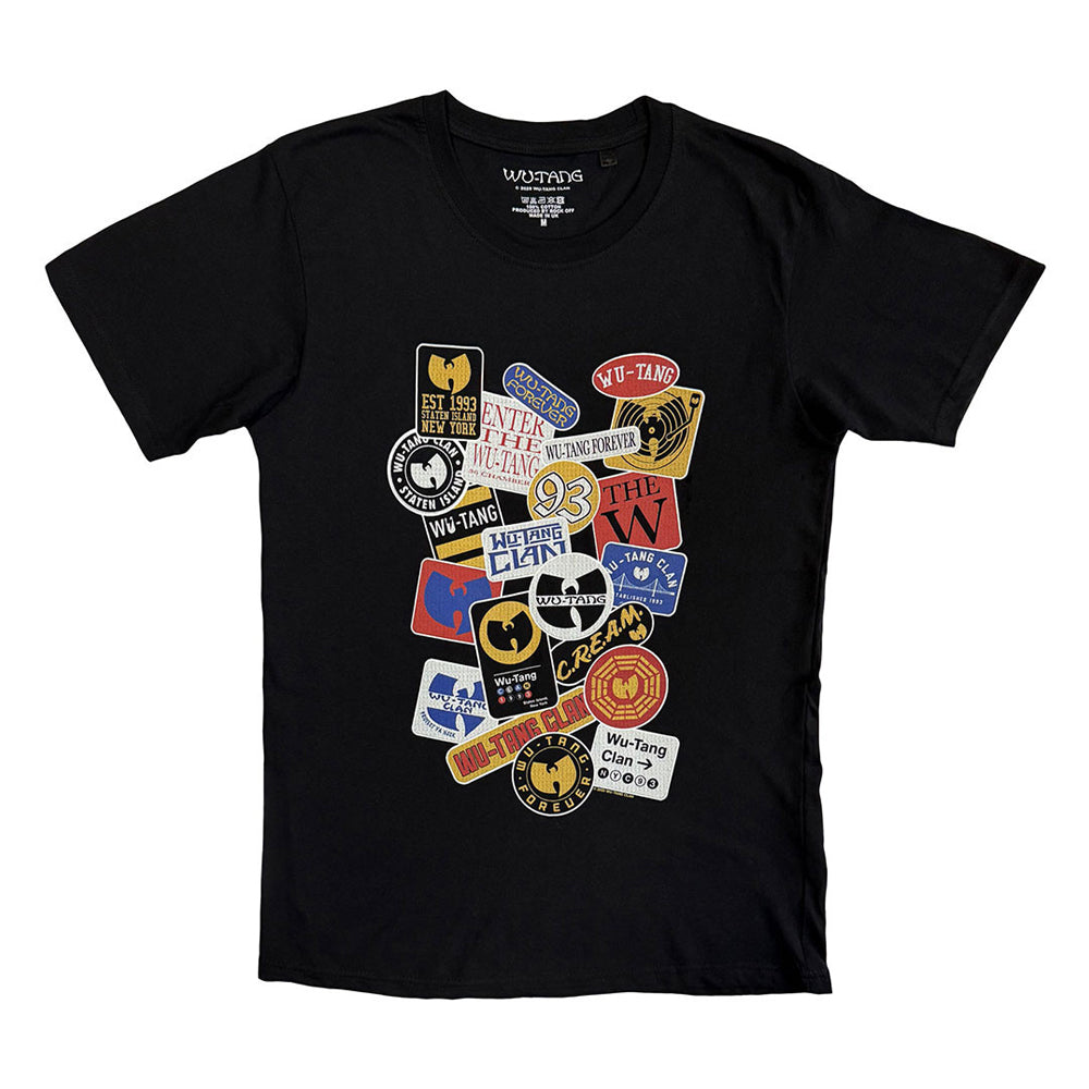 Black - Front - Wu-Tang Clan Unisex Adult Badge T-Shirt