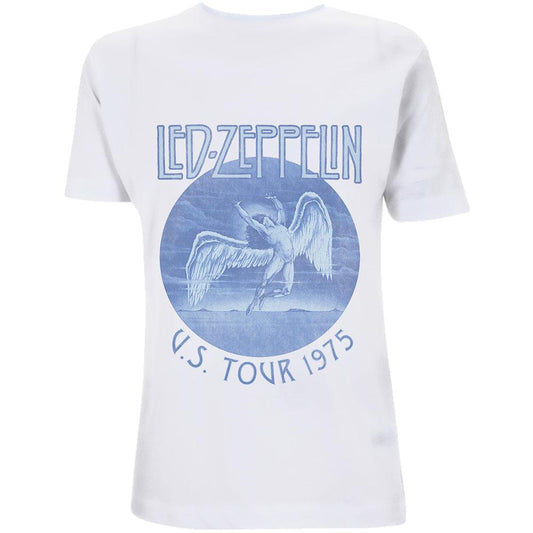 White - Front - Led Zeppelin Unisex Adult Tour ´75 Wash T-Shirt