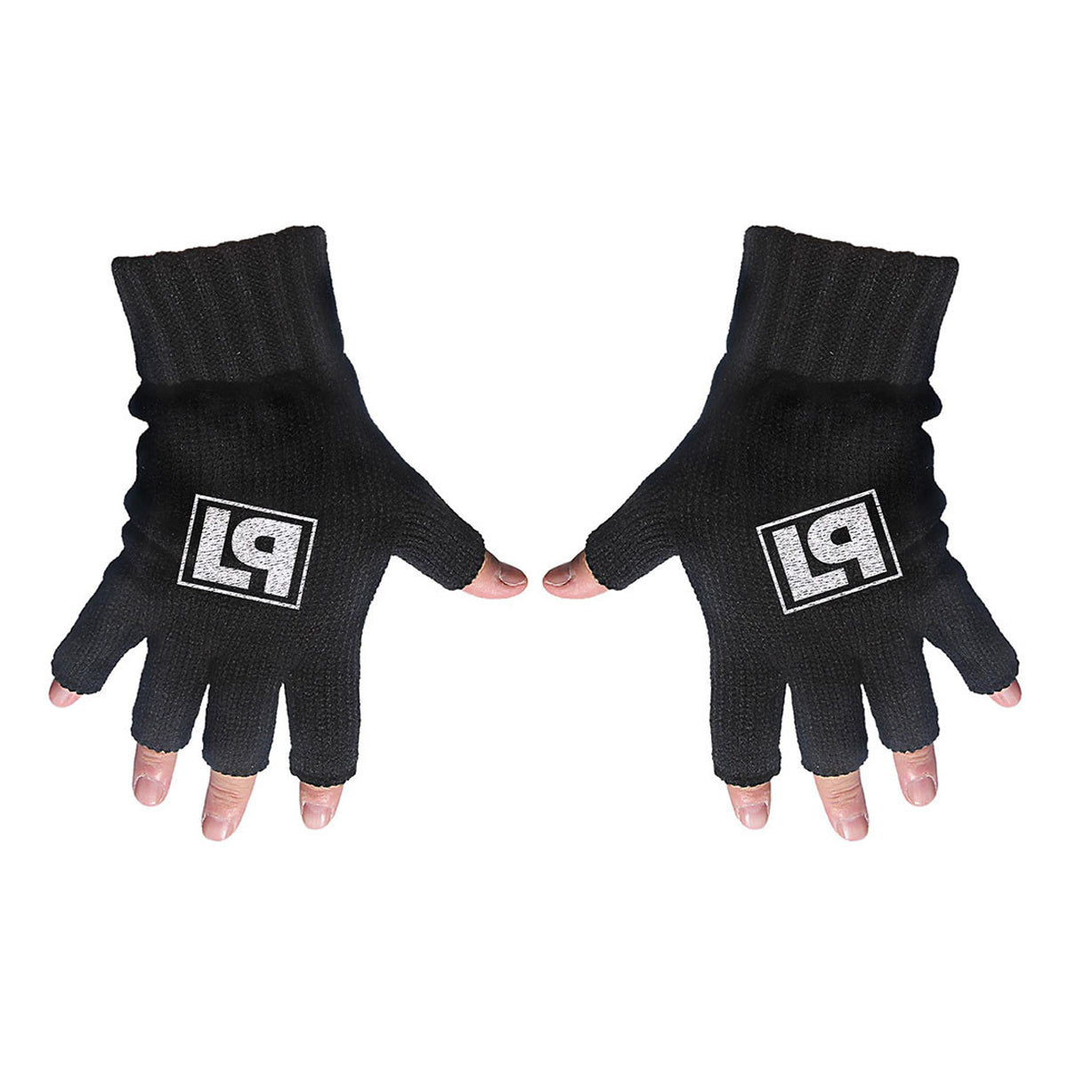 Black - Front - Linkin Park Unisex Adult Logo Fingerless Gloves