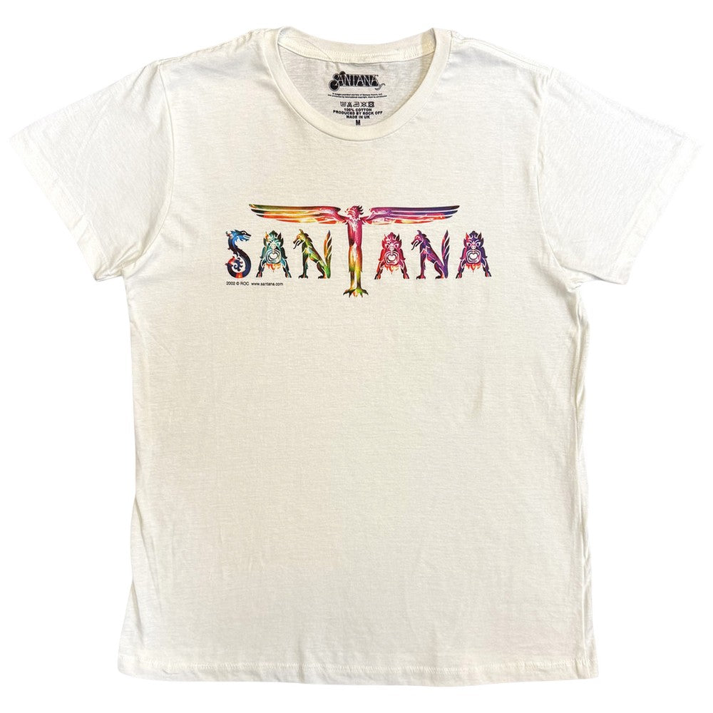 White - Front - Santana Unisex Adult Angel Wings Logo T-Shirt