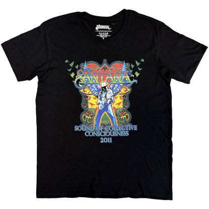 Black - Front - Santana Unisex Adult Collective Consciousness Tour 11 T-Shirt