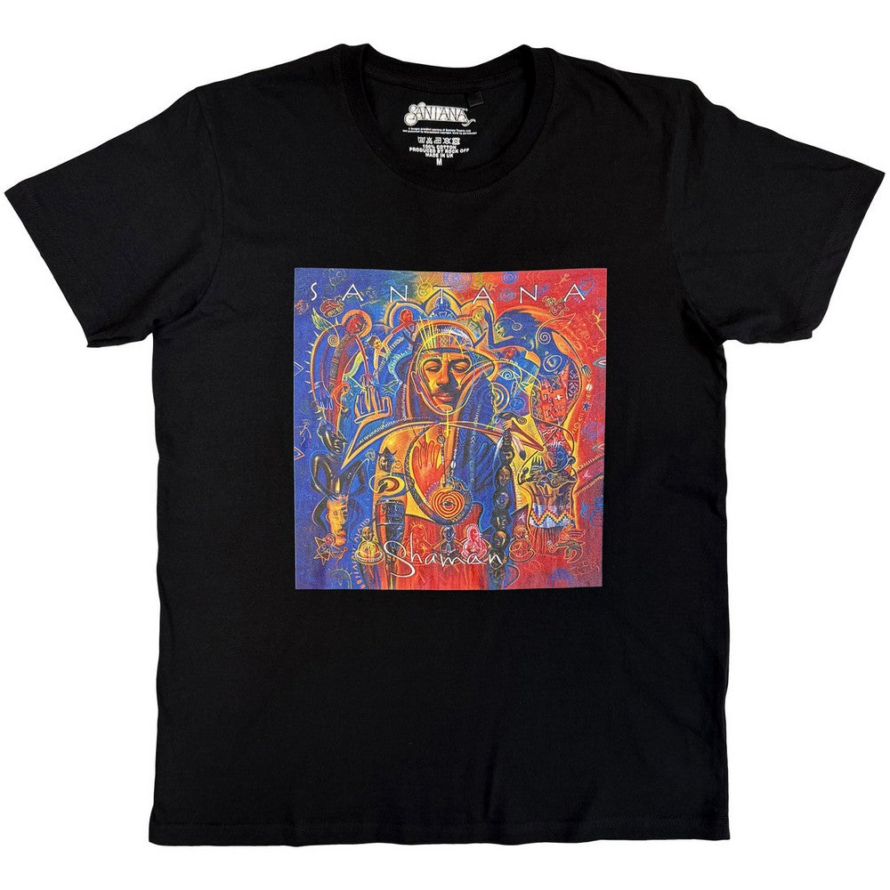 Black - Front - Santana Unisex Adult Shaman T-Shirt