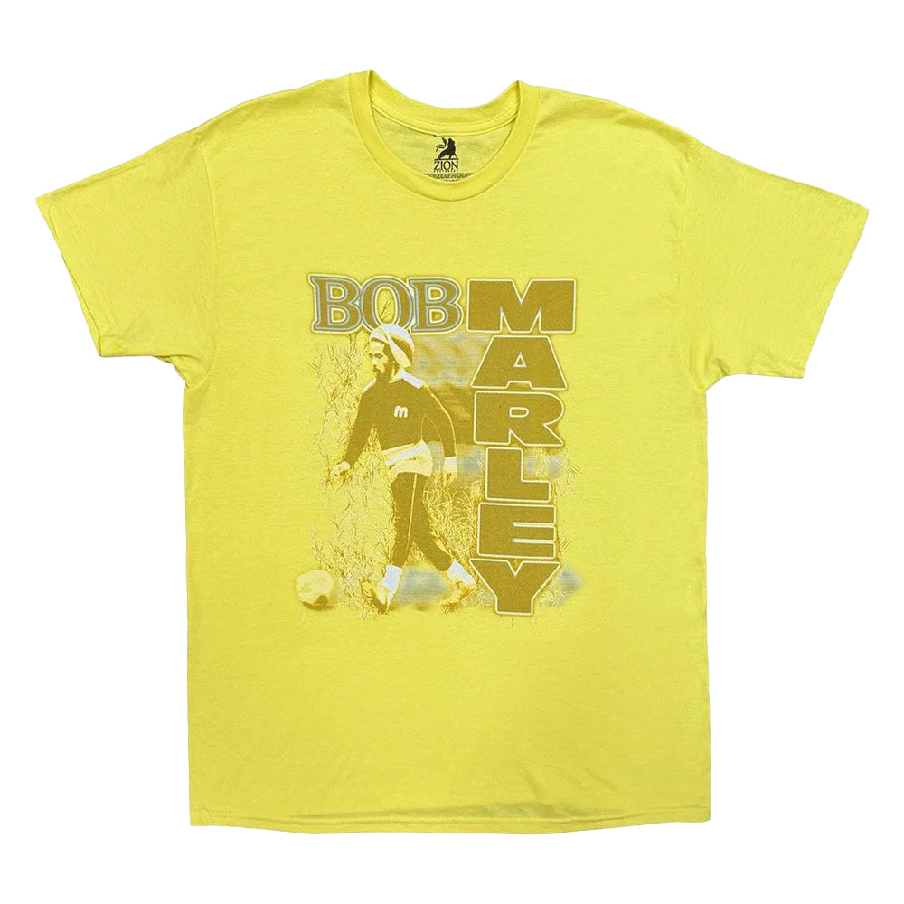 Yellow - Front - Bob Marley Unisex Adult Football T-Shirt