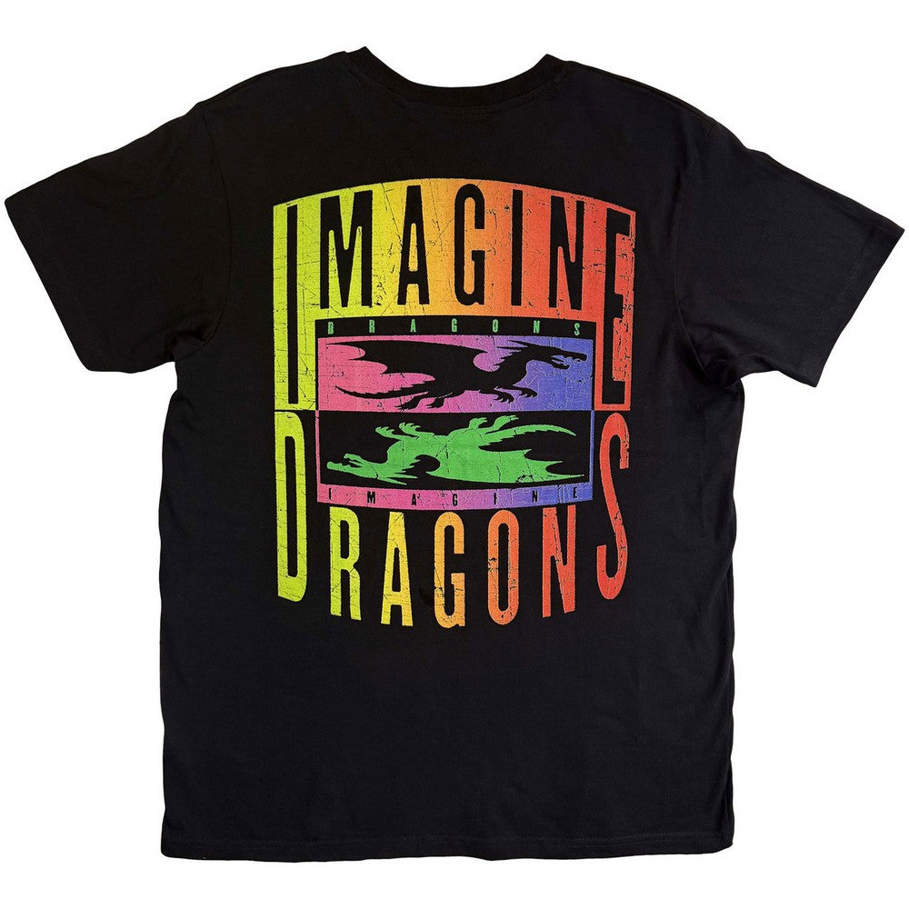 Black - Back - Imagine Dragons Unisex Adult Double Dragons Pocket T-Shirt