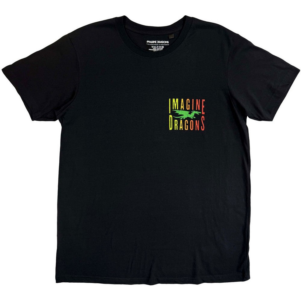 Black - Front - Imagine Dragons Unisex Adult Double Dragons Pocket T-Shirt