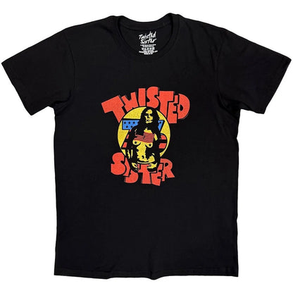 Black - Front - Twisted Sister Unisex Adult 76 T-Shirt