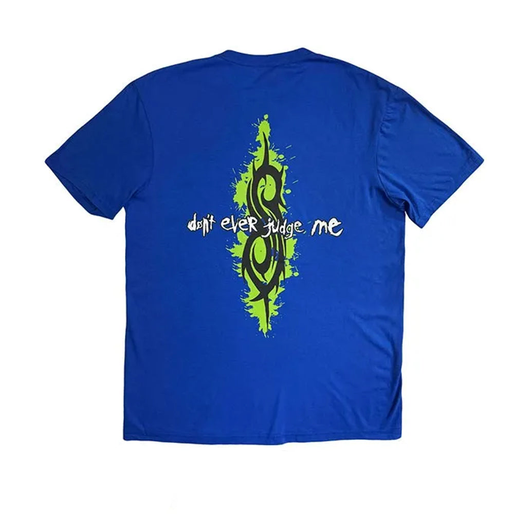 Blue-Neon - Back - Slipknot Unisex Adult Don´t Ever Judge Me T-Shirt