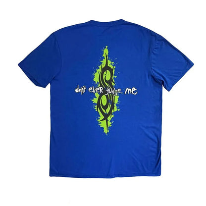 Blue-Neon - Back - Slipknot Unisex Adult Don´t Ever Judge Me T-Shirt