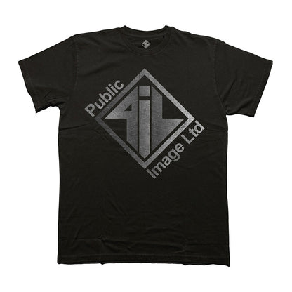 Black - Front - PIL (Public Image Ltd) Unisex Adult Steel Logo Brushed T-Shirt