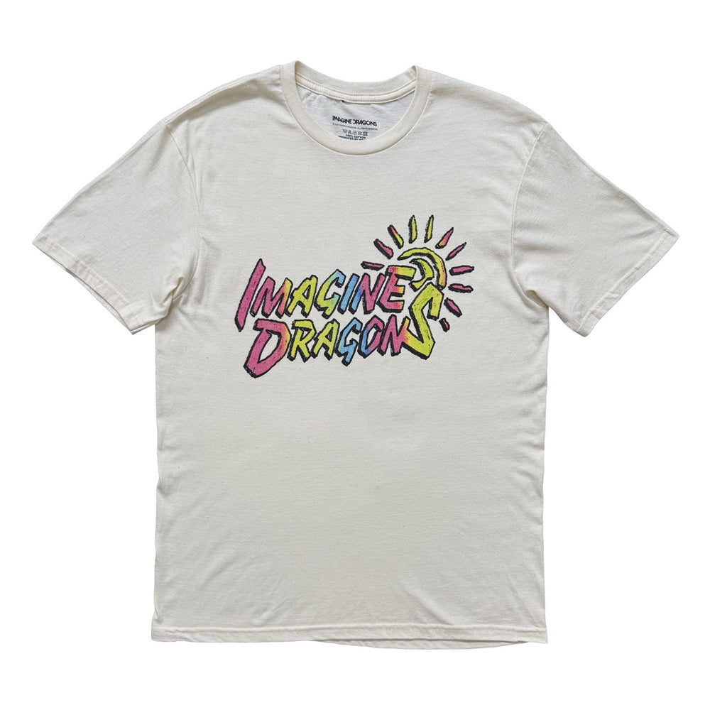 Natural - Front - Imagine Dragons Unisex Adult Sun Back Print T-Shirt