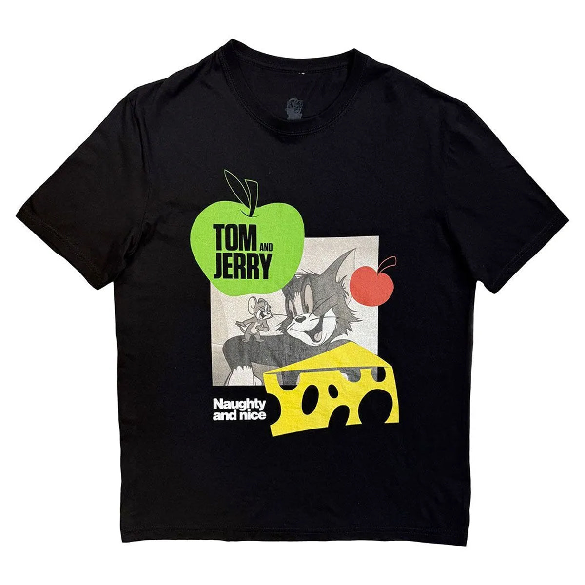 Black - Front - Tom & Jerry Unisex Adult Naughty & Nice T-Shirt