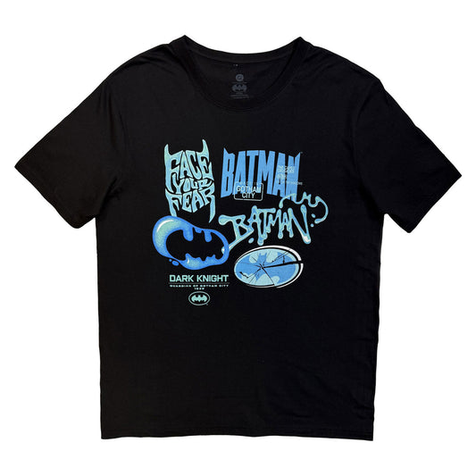 Black - Front - DC Comics Unisex Adult Batman Face Your Fear T-Shirt