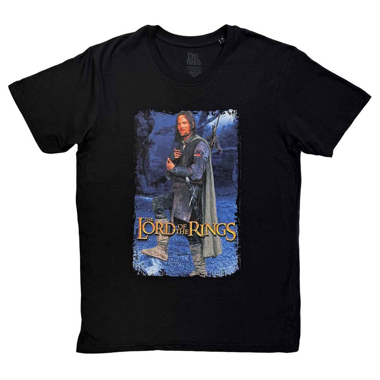 Black - Front - The Lord Of The Rings Unisex Adult Homage Aragorn Standing T-Shirt