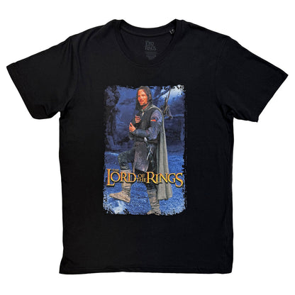 Black - Front - The Lord Of The Rings Unisex Adult Homage Aragorn Standing T-Shirt