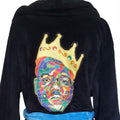 Black - Side - Biggie Smalls Unisex Adult Crown Robe