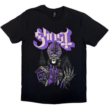 Black - Front - Ghost Unisex Adult The Tall Man V T-Shirt