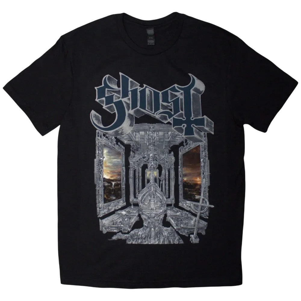 Black - Front - Ghost Unisex Adult Skeleta T-Shirt