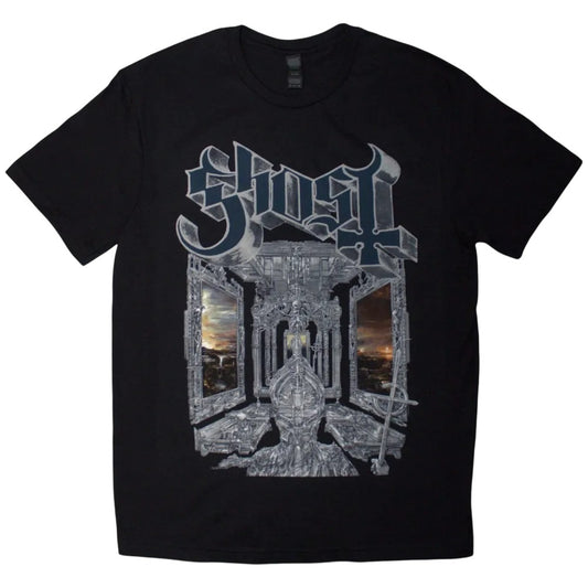 Black - Front - Ghost Unisex Adult Skeleta T-Shirt