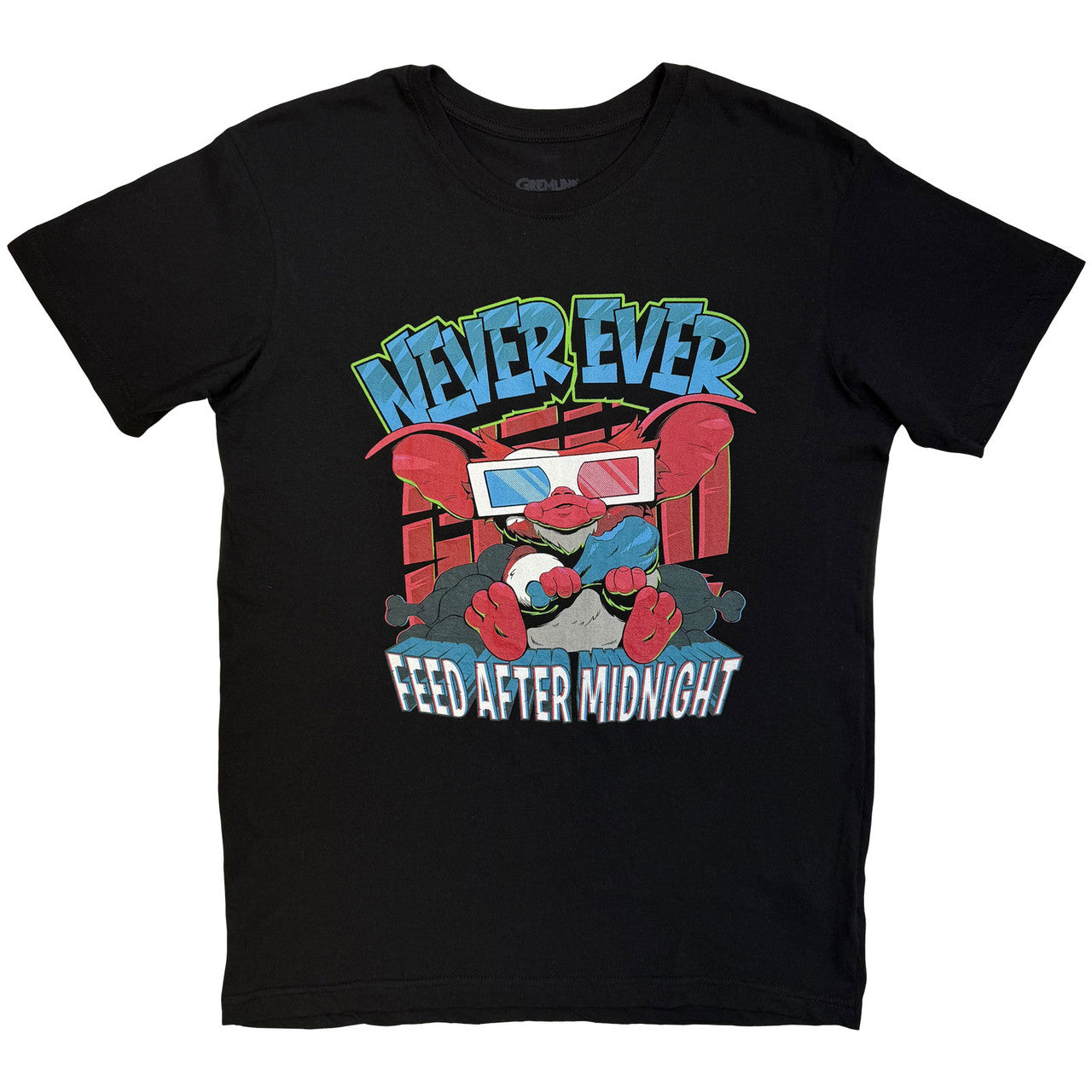 Black - Front - Gremlins Unisex Adult Never Feed After Midnight T-Shirt