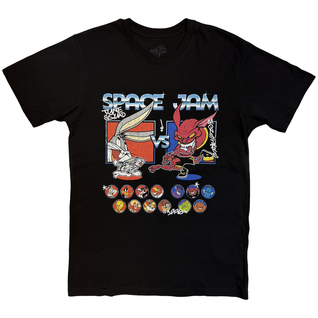 Black - Front - Space Jam Unisex Adult Tune Squad Vs Monstars Homage T-Shirt
