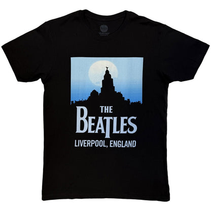 Black - Front - The Beatles Unisex Adult Liverpool, England T-Shirt